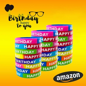 Wholesale 10pcs Party Silicone Happy Day Rainbow Rubber Wristband Bracelet