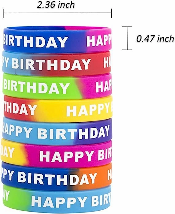Wholesale 10pcs Party Silicone Happy Day Rainbow Rubber Wristband Bracelet