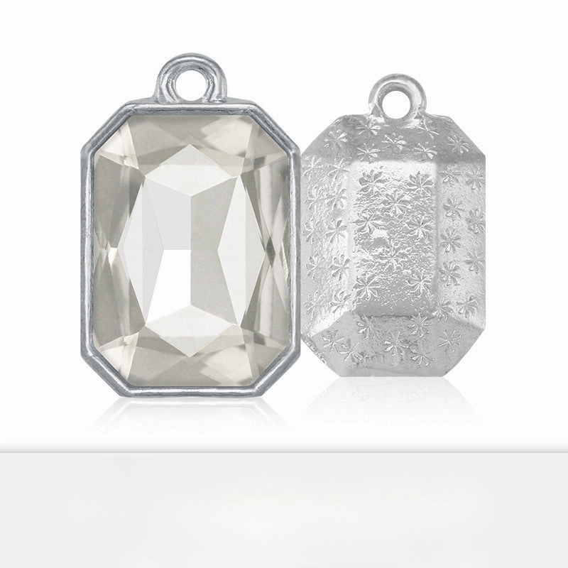 Wholesale 10PCS/PCAK Rectangular Octagonal Single Hole Zinc Alloy DIY Pendant Accessories