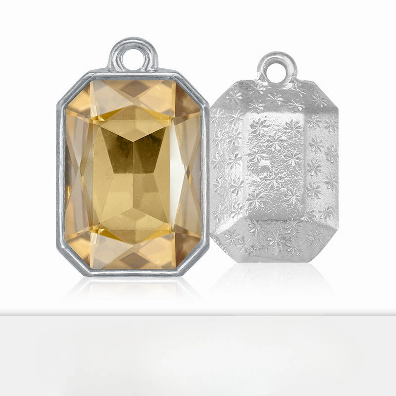 Wholesale 10PCS/PCAK Rectangular Octagonal Single Hole Zinc Alloy DIY Pendant Accessories