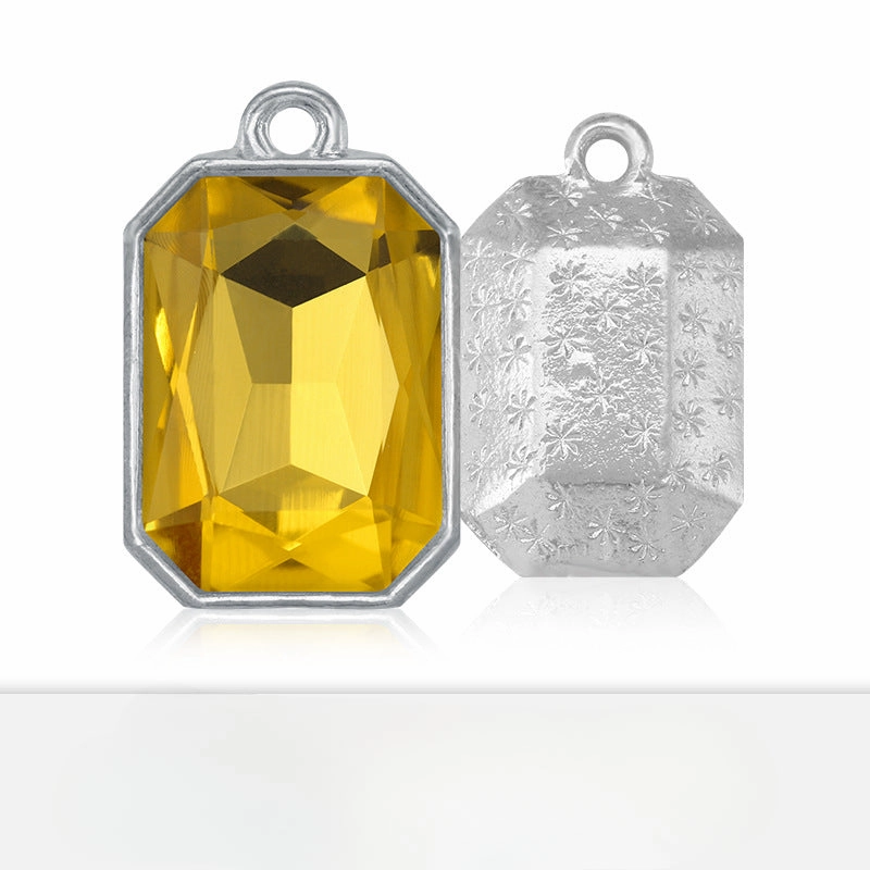 Wholesale 10PCS/PCAK Rectangular Octagonal Single Hole Zinc Alloy DIY Pendant Accessories