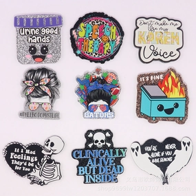 Wholesale 10pcs powder cartoon letter beverage love bag jewelry acrylic pin DIY patch accessories