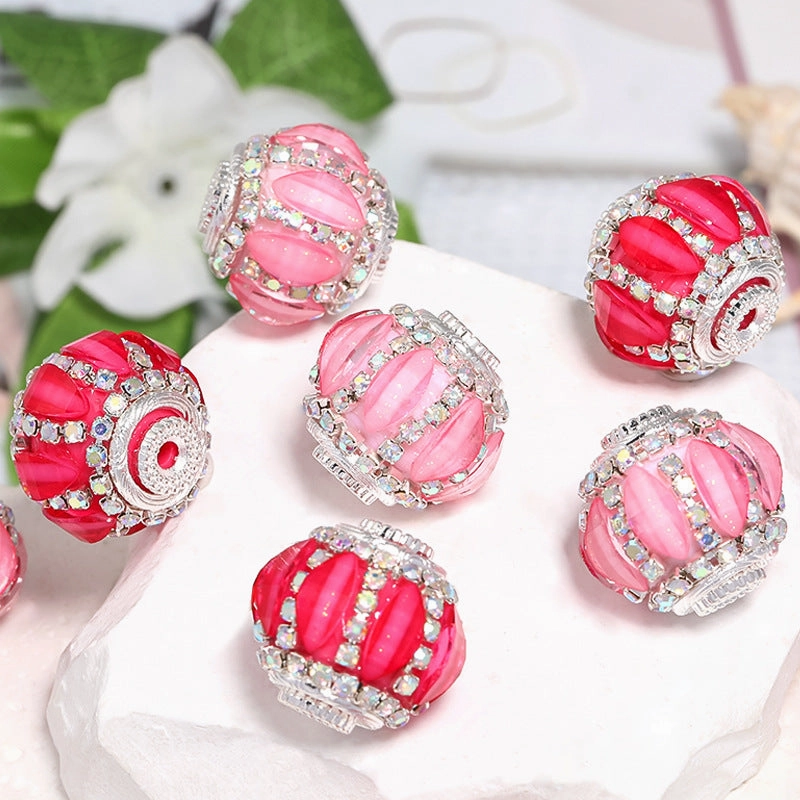 Wholesale 10pcs Princess Rhinestone Chain Lantern Drill Ball Bead Heavy Industry diy Moe Beaded Pen Mobile Phone Chain Accessories Material