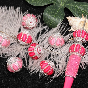Wholesale 10pcs Princess Rhinestone Chain Lantern Drill Ball Bead Heavy Industry diy Moe Beaded Pen Mobile Phone Chain Accessories Material