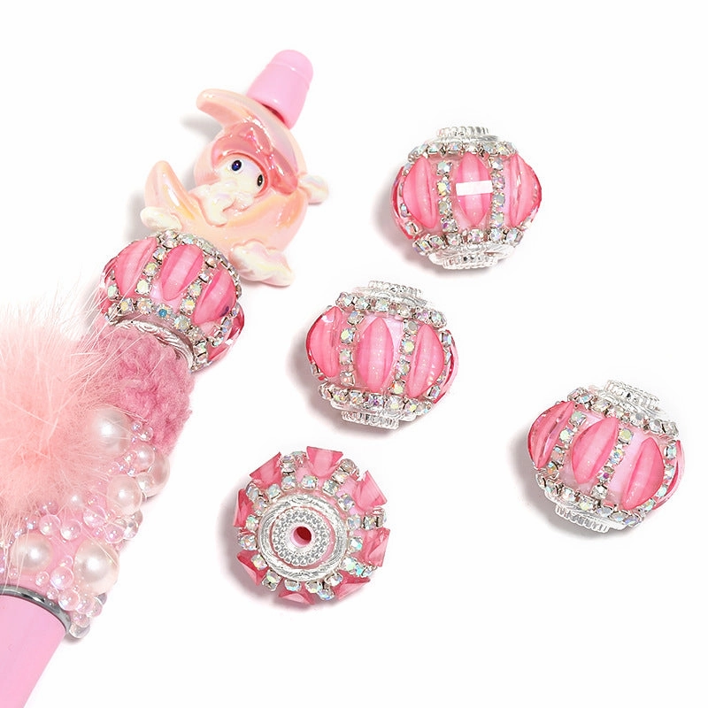 Wholesale 10pcs Princess Rhinestone Chain Lantern Drill Ball Bead Heavy Industry diy Moe Beaded Pen Mobile Phone Chain Accessories Material