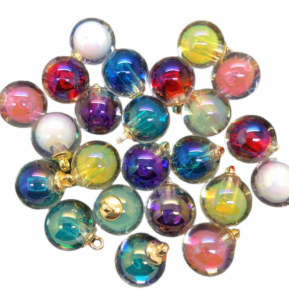 Wholesale 10pcs Spot 16mm AB color beads medium beads pendant round beads earrings DIY pendant bracelet crafts decorative buckle
