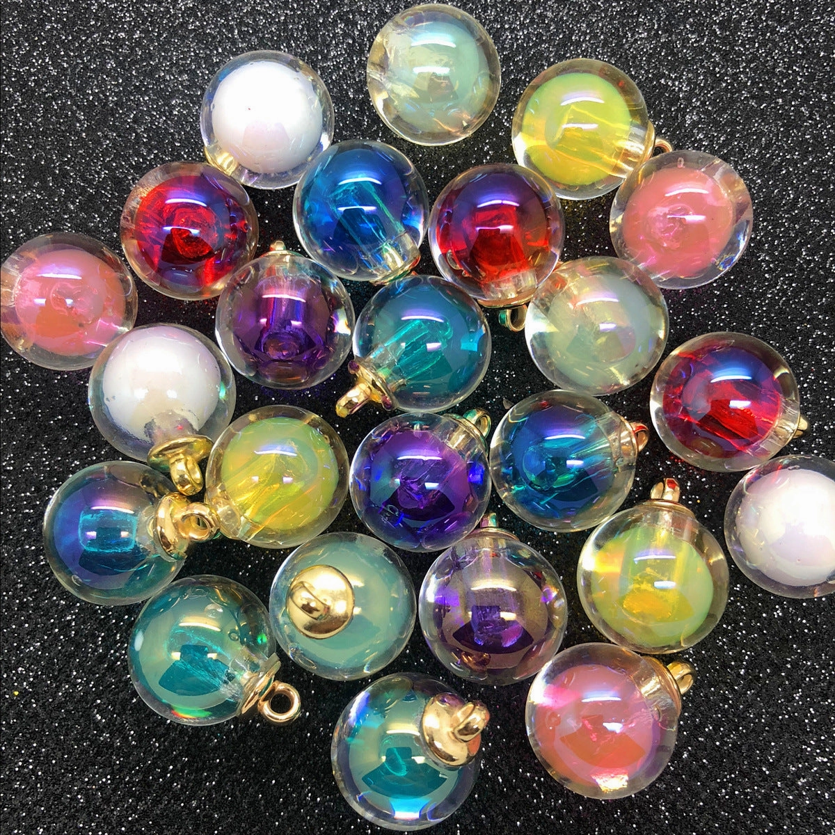 Wholesale 10pcs Spot 16mm AB color beads medium beads pendant round beads earrings DIY pendant bracelet crafts decorative buckle