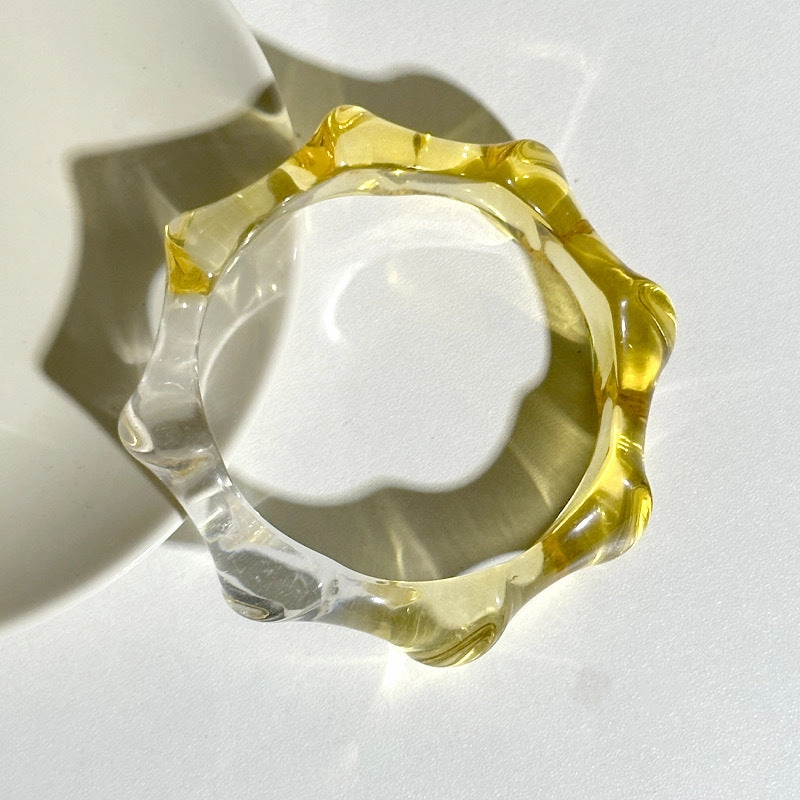 Wholesale 10pcs Yuyu new gradient transparent color matching wave round geometric resin bracelet ins color bracelet