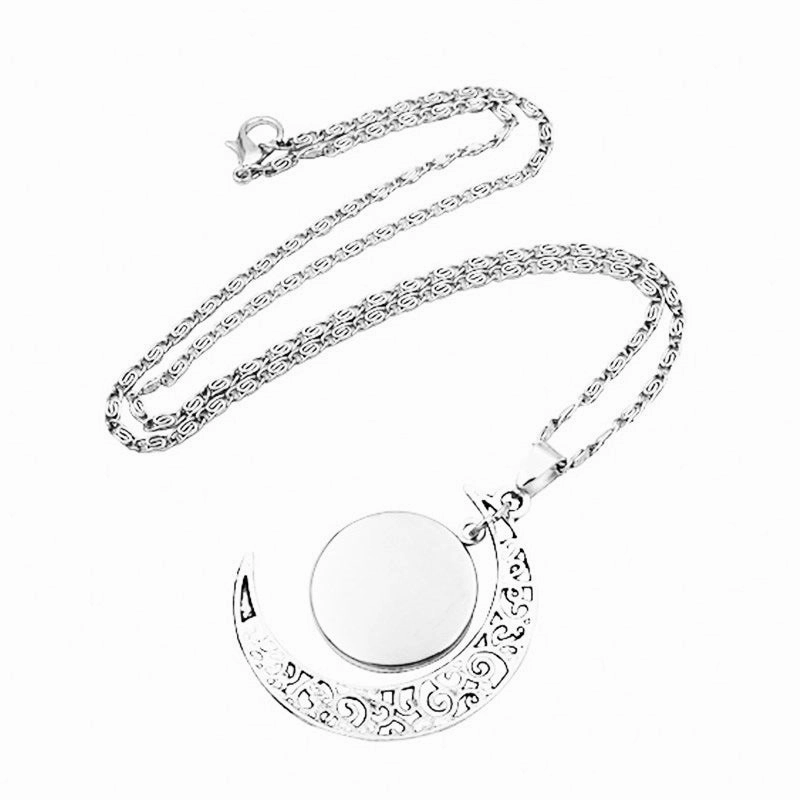 Wholesale 12 Constellations Crescent Time Gem Moon Necklaces