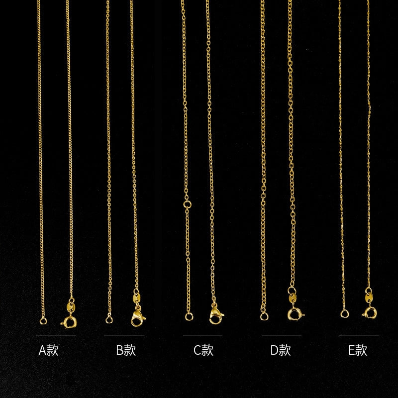 Wholesale 12pcs 24K Gold Plated Pendant Simple Necklaces