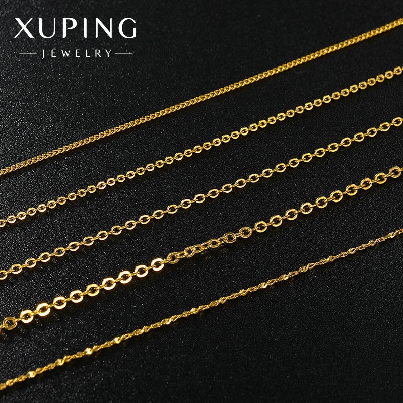 Wholesale 12pcs 24K Gold Plated Pendant Simple Necklaces