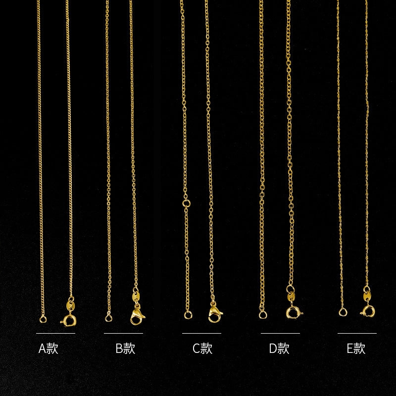 Wholesale 12pcs 24K Gold Plated Pendant Simple Necklaces