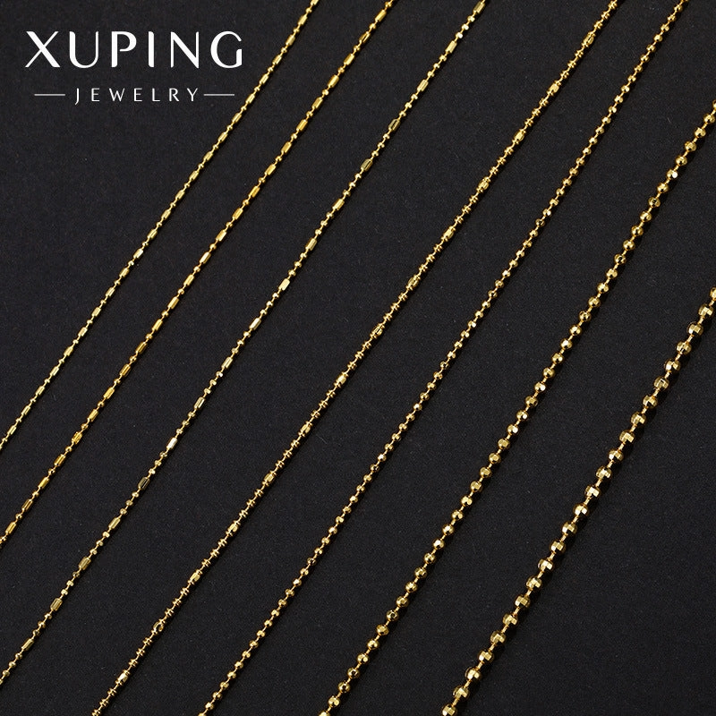Wholesale 12pcs Copper Gold-plated Minimalist Alloy Chain Gold Fashionable Necklaces