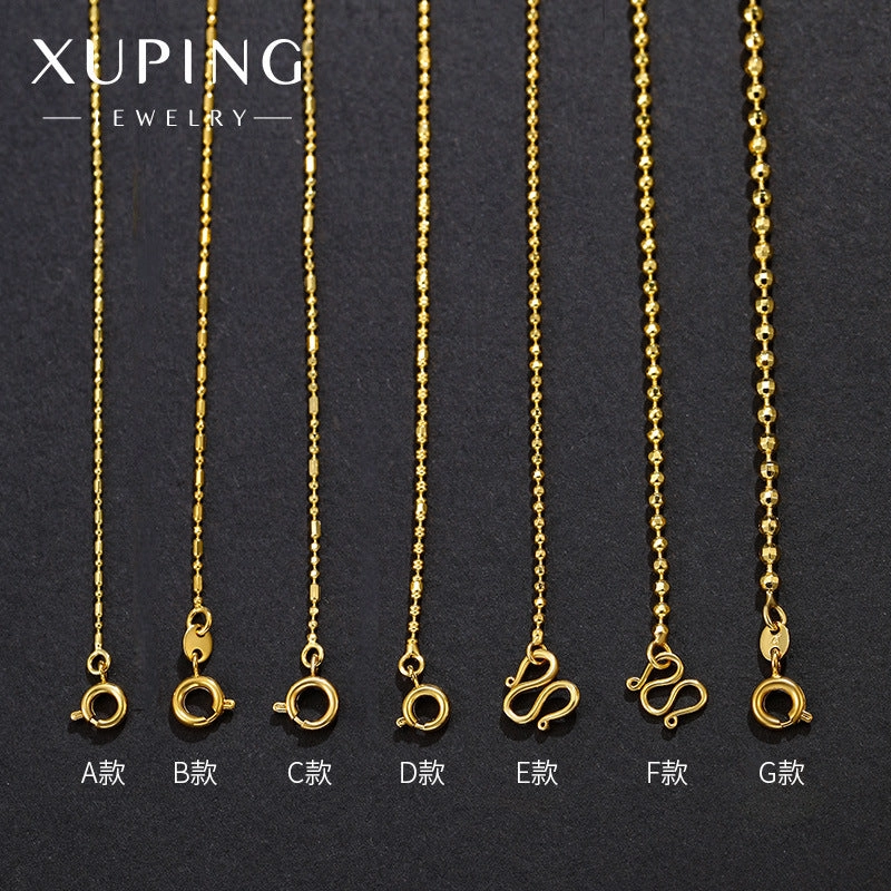 Wholesale 12pcs Copper Gold-plated Minimalist Alloy Chain Gold Fashionable Necklaces