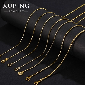 Wholesale 12pcs Copper Gold-plated Minimalist Alloy Chain Gold Fashionable Necklaces