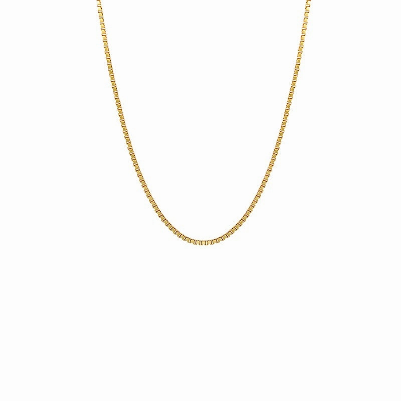 Wholesale 12pcs Gold-plated Simple Plain Chain Snake Bone Chain Box Pearl Necklaces