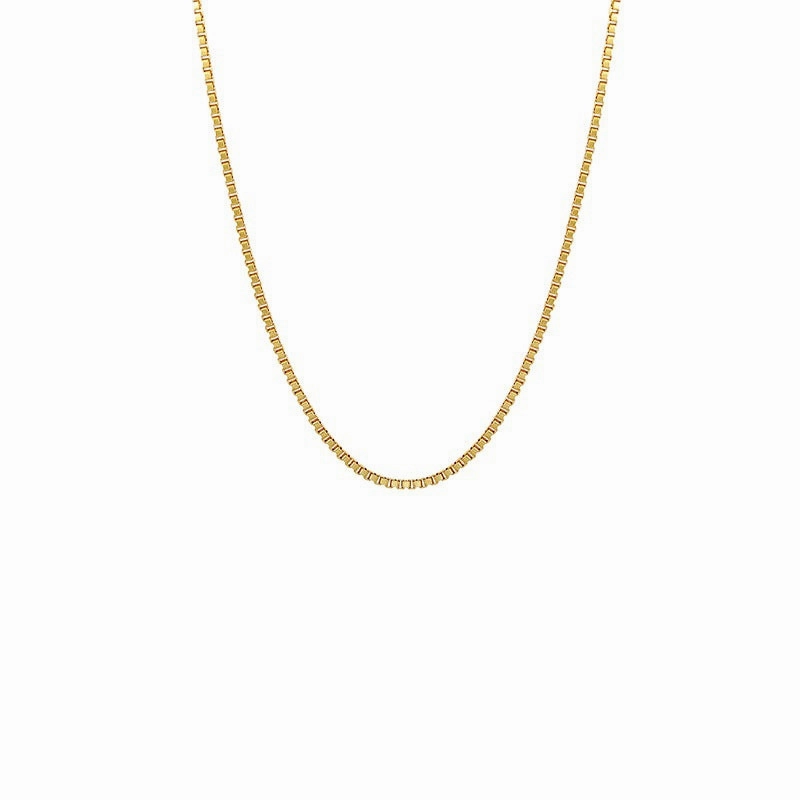 Wholesale 12pcs Gold-plated Simple Plain Chain Snake Bone Chain Box Pearl Necklaces