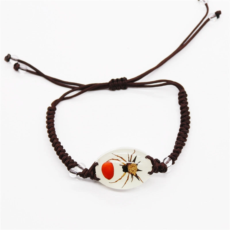 Wholesale 12PCS Luminous Insect Amber Braided Bracelet