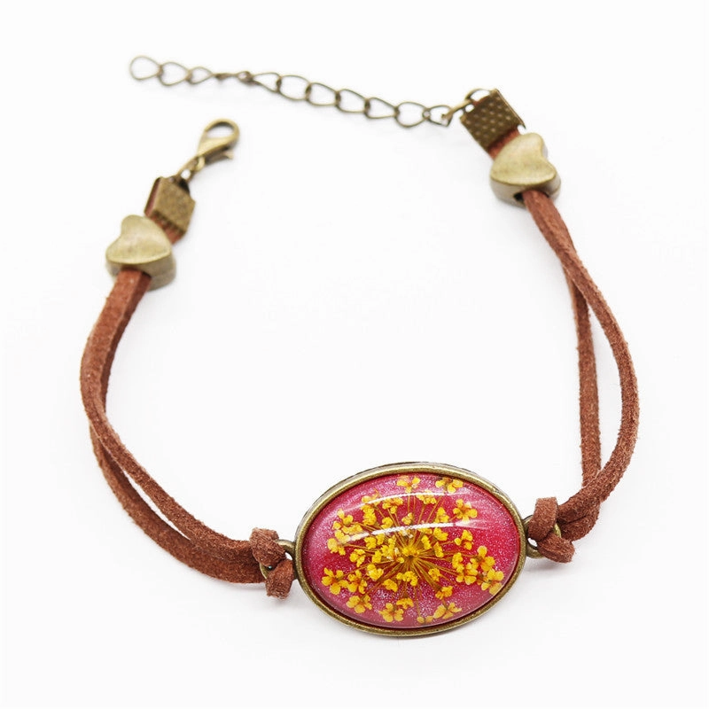 Wholesale 12PCS Resin Dried Flower Herbarium Bracelet
