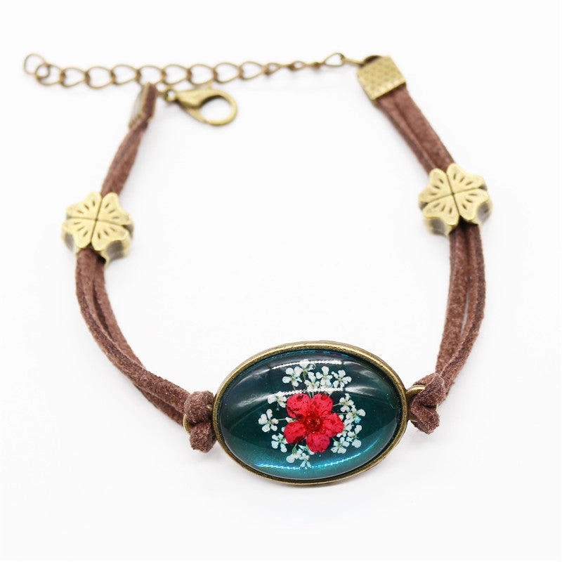 Wholesale 12PCS Resin Dried Flower Herbarium Bracelet
