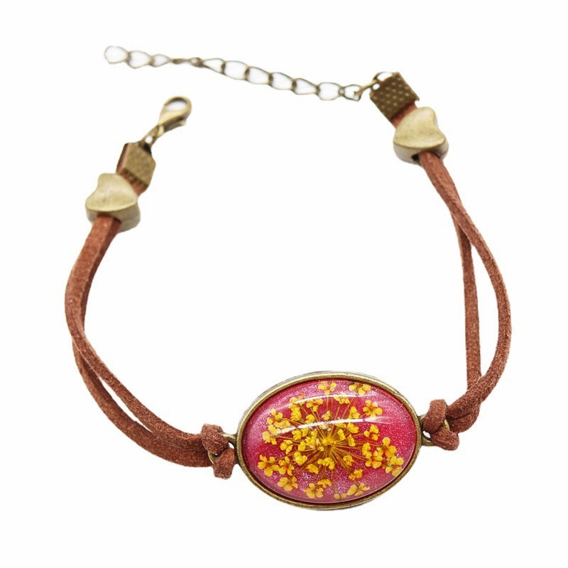 Wholesale 12PCS Resin Dried Flower Herbarium Bracelet