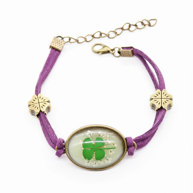 Wholesale 12PCS Resin Dried Flower Herbarium Bracelet
