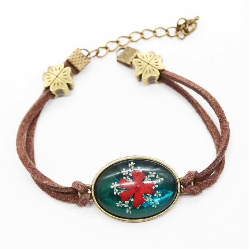 Wholesale 12PCS Resin Dried Flower Herbarium Bracelet