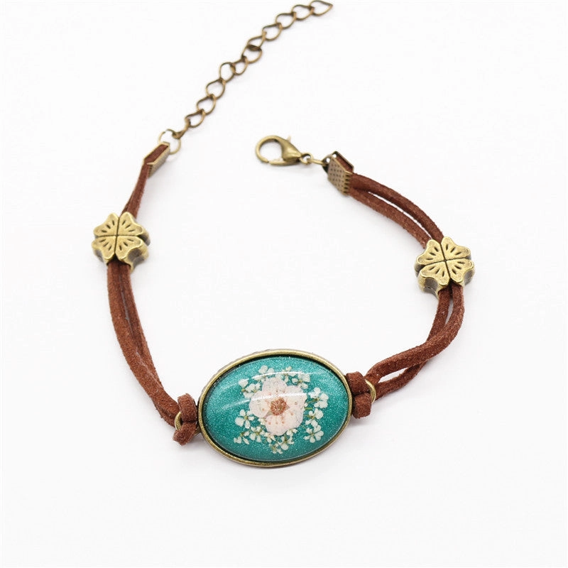 Wholesale 12PCS Resin Dried Flower Herbarium Bracelet