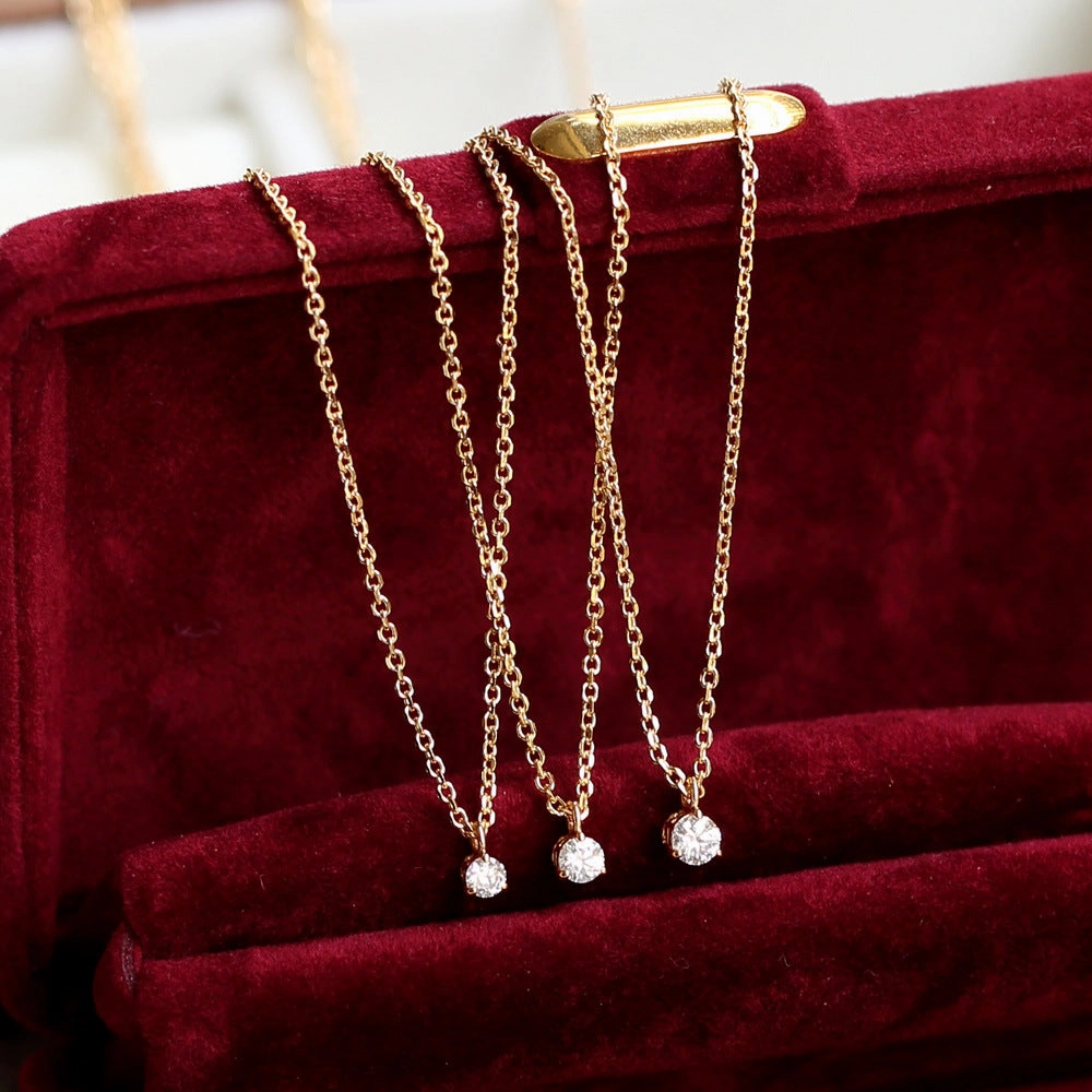 Wholesale 14k gold moissanite diamond clavicle necklace