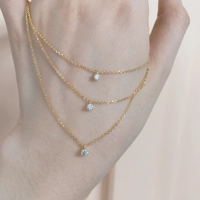 Wholesale 14k gold moissanite diamond clavicle necklace