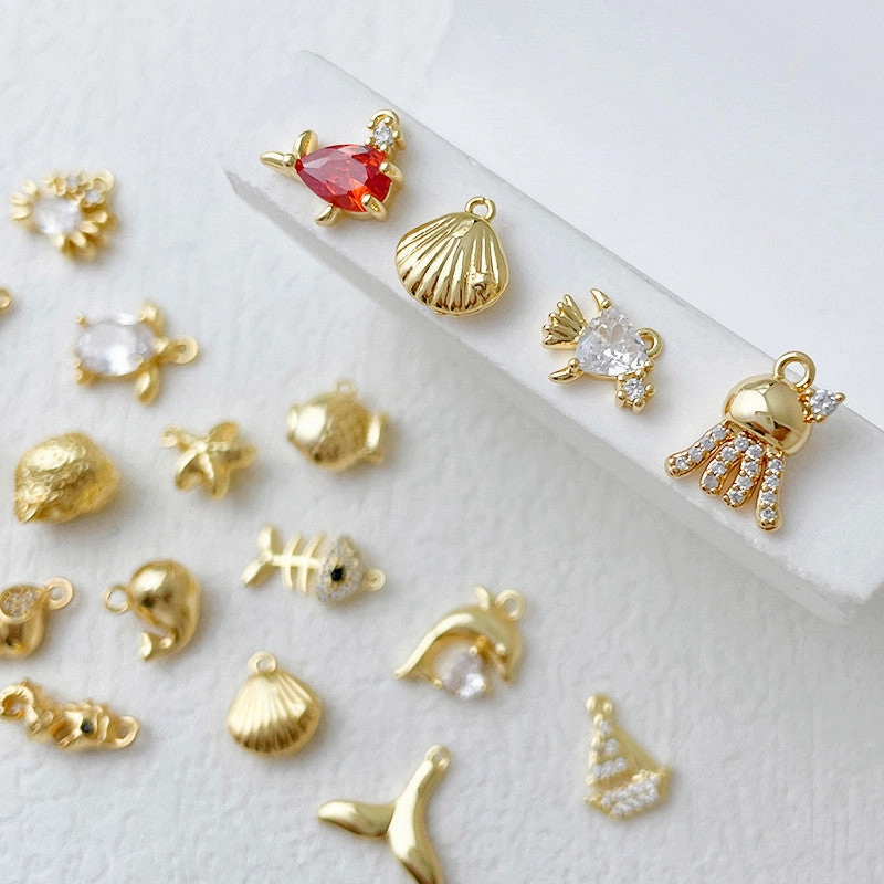 Wholesale 14k Gold Plated Marine Creature Pendant Diy Accessories