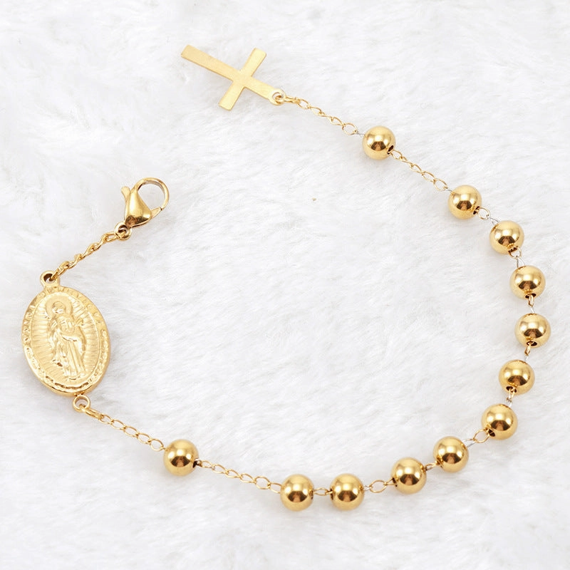 Wholesale 18K Beaded Stainless Steel Bracelet