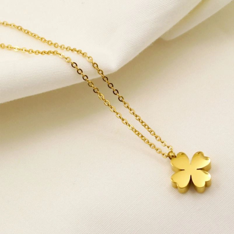 Wholesale 18K Four-leaf Clover Titanium Clavicle Chain