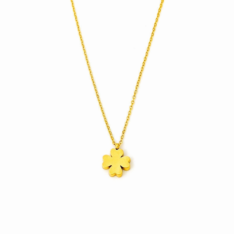 Wholesale 18K Four-leaf Clover Titanium Clavicle Chain