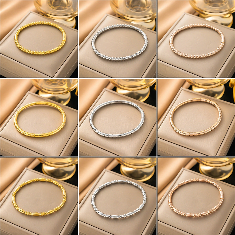 Wholesale 18K Gold Bamboo Titanium Steel Exquisite Simple Versatile Bracelet