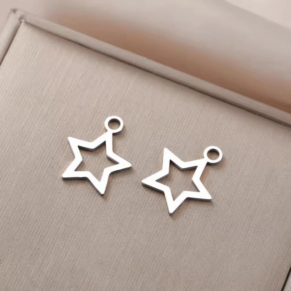 Wholesale 18k gold five-pointed star pendant handmade diy bracelet charm accessories