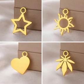 Wholesale 18k gold five-pointed star pendant handmade diy bracelet charm accessories