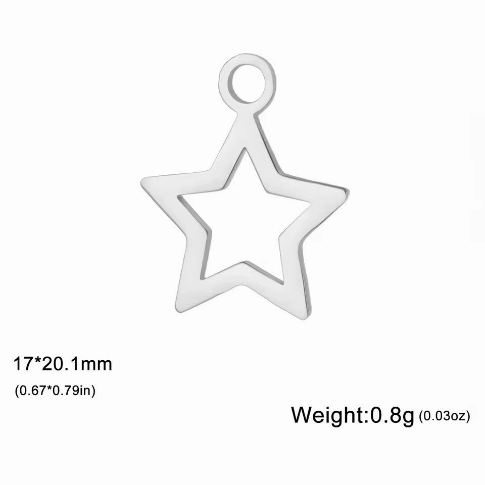Wholesale 18k gold five-pointed star pendant handmade diy bracelet charm accessories