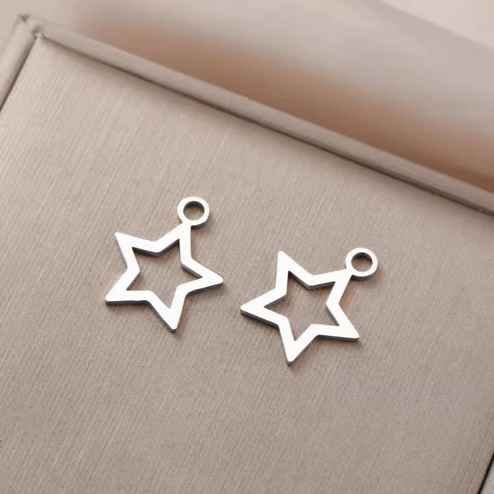 Wholesale 18k gold five-pointed star pendant handmade diy bracelet charm accessories