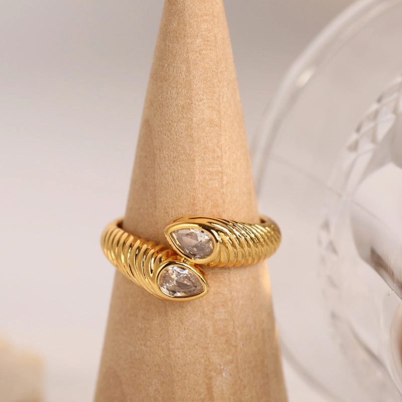 Wholesale 18K Gold Medieval Zircon Copper Rings