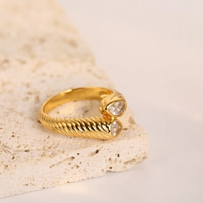 Wholesale 18K Gold Medieval Zircon Copper Rings