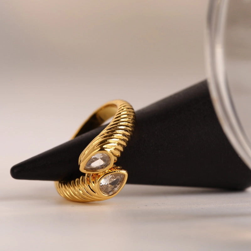Wholesale 18K Gold Medieval Zircon Copper Rings