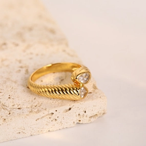 Wholesale 18K Gold Medieval Zircon Copper Rings