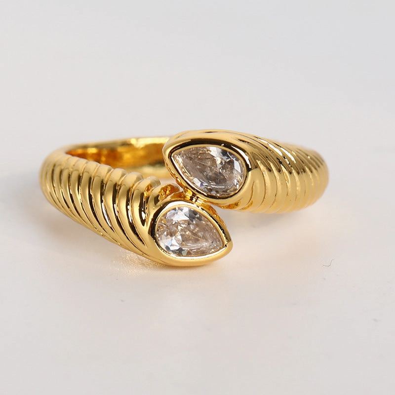 Wholesale 18K Gold Medieval Zircon Copper Rings