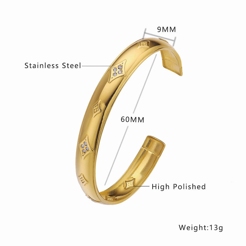 Wholesale 18k Gold Plated Diamond-shaped Adjustable Bracelet