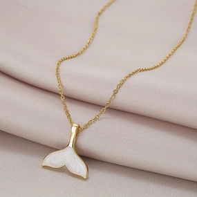 Wholesale 18k gold plated fashion fishtail dripping stainless steel necklace