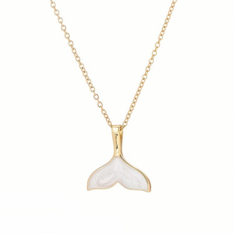 Wholesale 18k gold plated fashion fishtail dripping stainless steel necklace