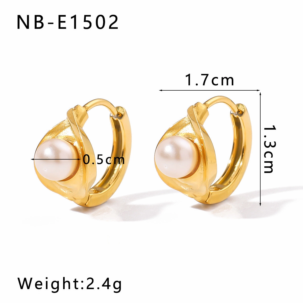 Wholesale 18K Gold Plated Flower with Diamond and Pearl Ear Ring