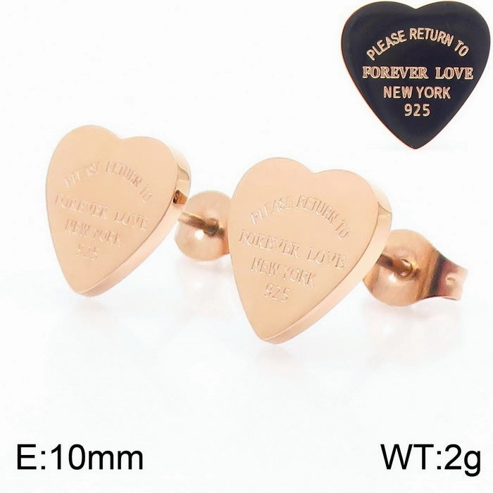 Wholesale 18K Gold-plated Heart-shaped Open Glossy Clavicle Chain Multi-color Epoxy Titanium Steel Ring Set