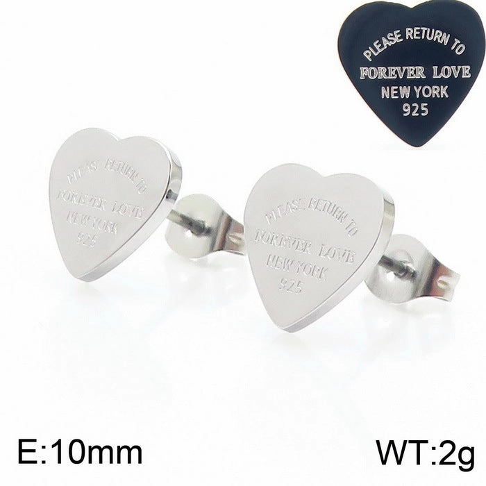 Wholesale 18K Gold-plated Heart-shaped Open Glossy Clavicle Chain Multi-color Epoxy Titanium Steel Ring Set